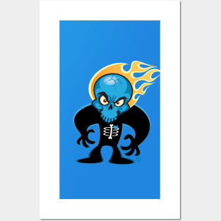 SkullyDawg Shadow Blue Skull Posters and Art